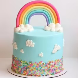  Rainbow Fondant Cake